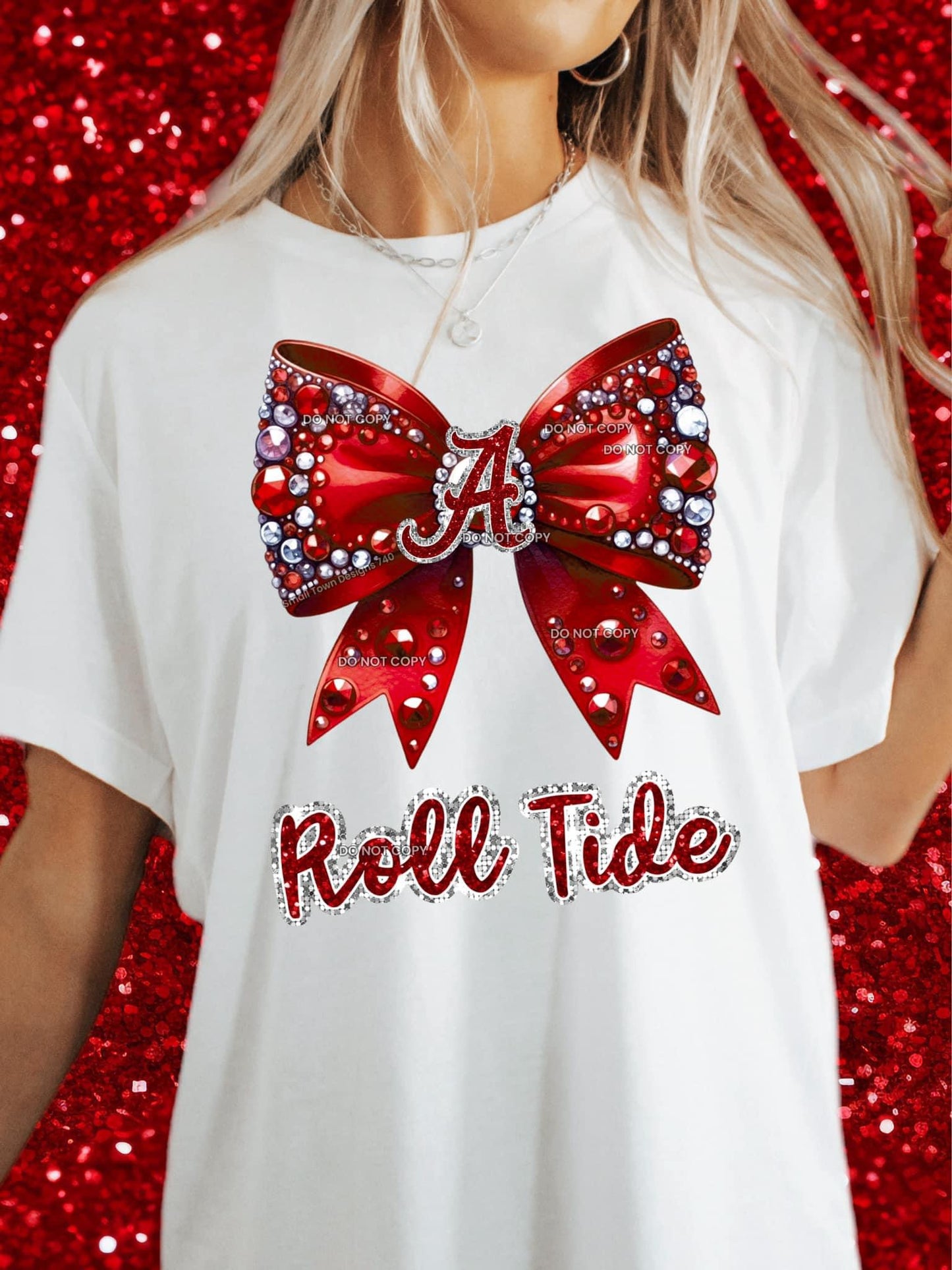 Roll Tide rhinestone bow