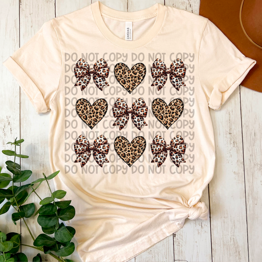 Leopard Print Bow-Hearts