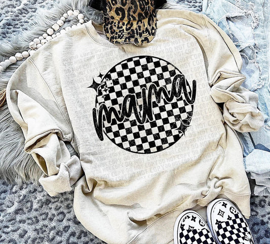Mama Checkered Circle