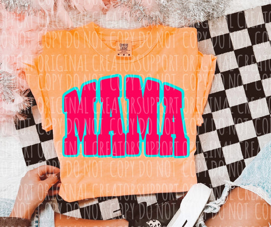 MAMA bright pink and teal