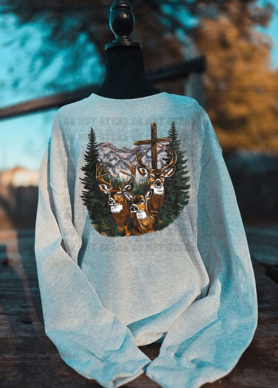 Vintage Deer with Cross!