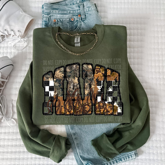 Mama cheetah, camo checkered