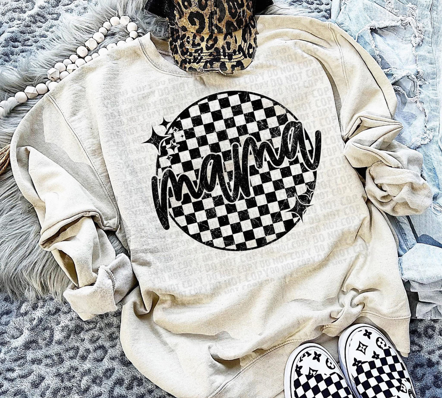 Mama Checkered Circle